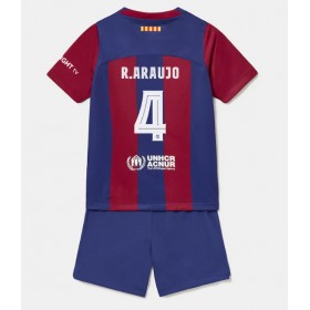 Barcelona Ronald Araujo #4 Hemmakläder Barn 2023-24 Kortärmad (+ Korta byxor)